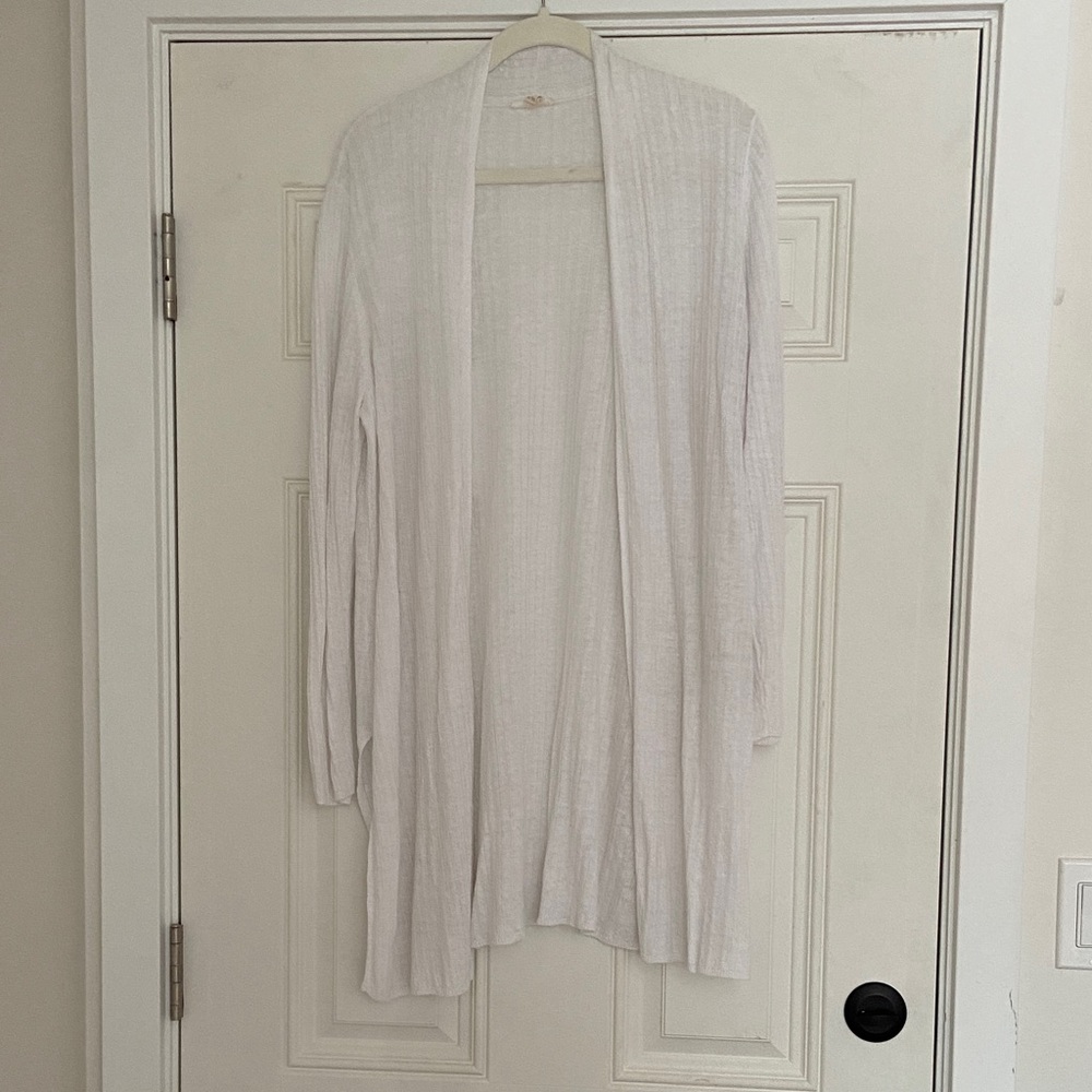 Eileen Fisher Organic Linen open Lightweight Open-Front Women's - White